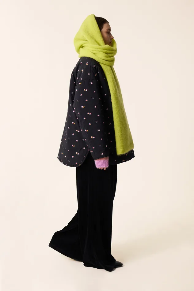 Women Coat Yakitori Bloom Parka Polyester Noir Des Petits Hauts Coats and Jackets