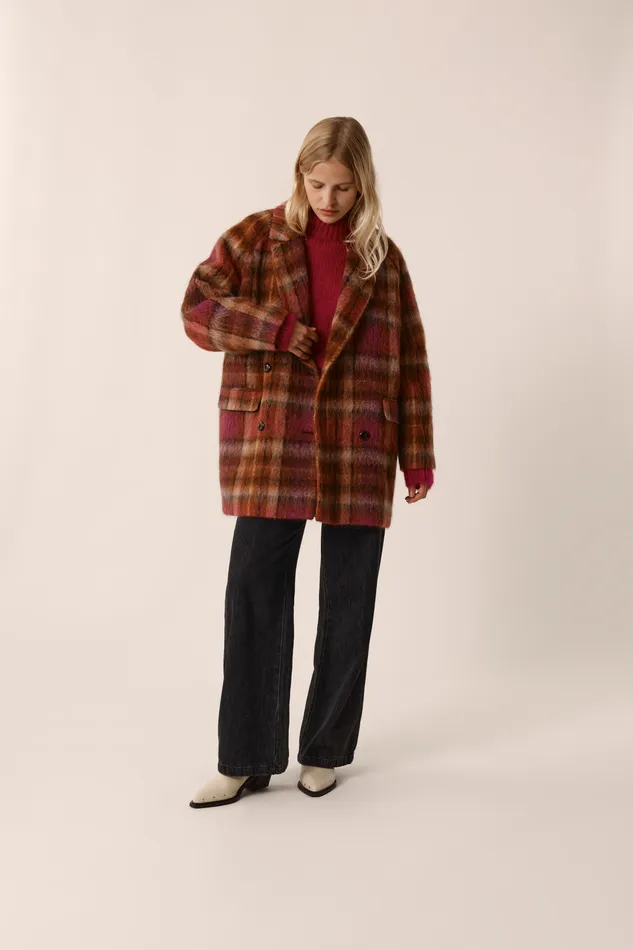 Women Coat Ybiza Tana Rose Manteau Laine Carreaux Multicolore Des Petits Hauts Coats and Jackets Women Coat Ybiza Tana Rose Manteau Laine Carreaux Multicolore Des Petits Hauts Coats and Jackets