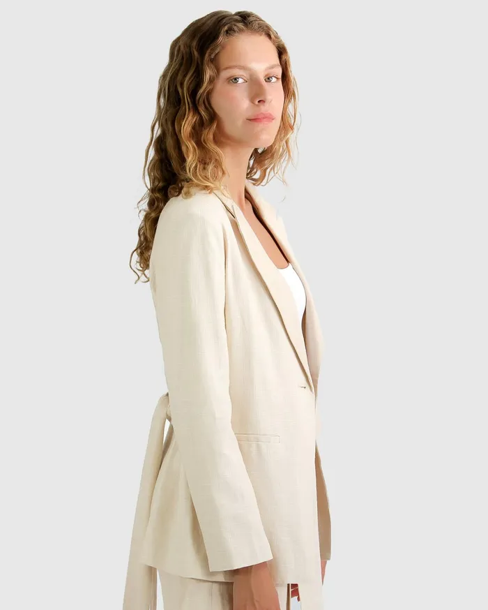 Women Coats and Jackets Belle and Bloom Synergy Wrap Blazer 8211 Natural