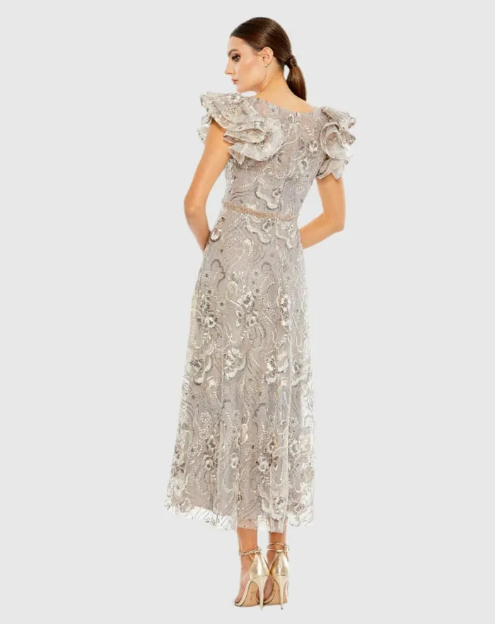 Women Cocktail Dresses Mac Duggal Embellished Ruffled Cap Sleeve A Line Dress Champagne Women Cocktail Dresses Mac Duggal Embellished Ruffled Cap Sleeve A Line Dress Champagne