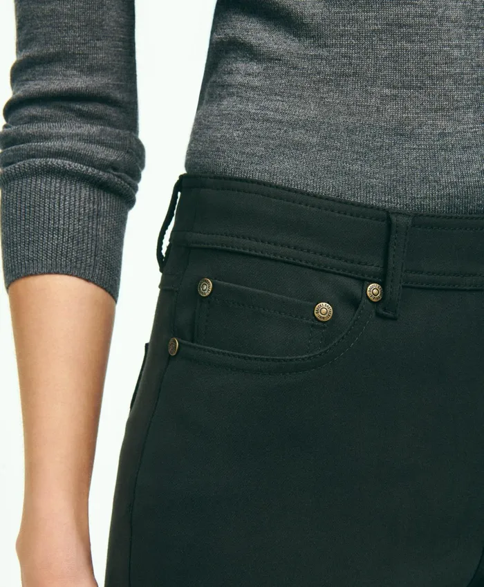Women Cotton Blend 5Pocket Riding Pants Black Brooks Brothers Pants and Skirts