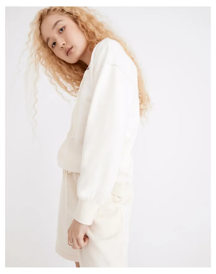 Women Cotton Hemp Lace Up Sweatshirt Antique Cream Madewell Sweatshirts and Sweatpants Women Cotton Hemp Lace Up Sweatshirt Antique Cream Madewell Sweatshirts and Sweatpants