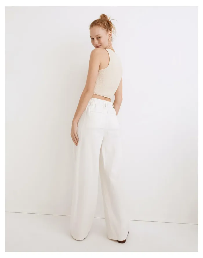 Women Cotton Linen Pleated Wide Leg Pants Lighthouse Madewell Pants Women Cotton Linen Pleated Wide Leg Pants Lighthouse Madewell Pants