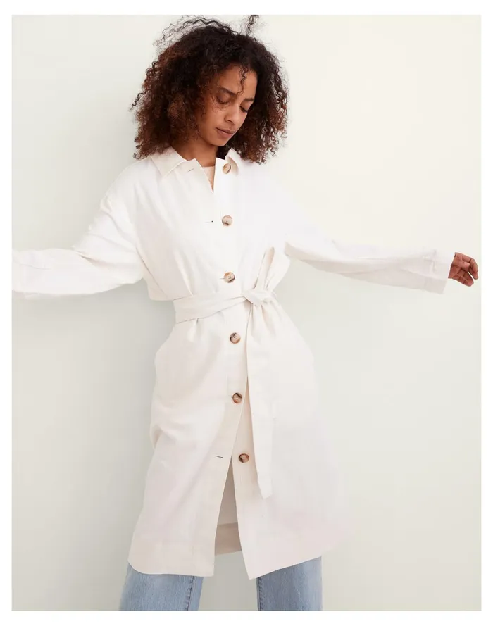 Women Cotton Linen Trench Coat Lighthouse Madewell Jackets