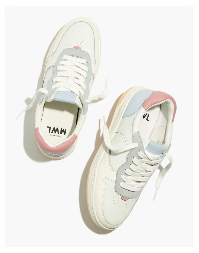 Women Court Low Top Sneakers In Pastel Colorblock Morning Mist Multi Madewell Sneakers