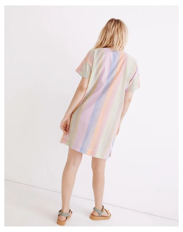 Women Cover Up Tunic Dress In Rainbow Stripe Classic Lilac Madewell Swim Women Cover Up Tunic Dress In Rainbow Stripe Classic Lilac Madewell Swim