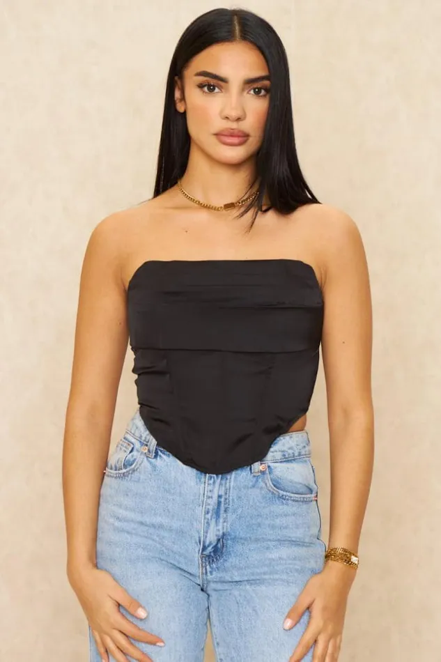 Women Crop Top Noir Armatures Brentiny Paris Crop Tops
