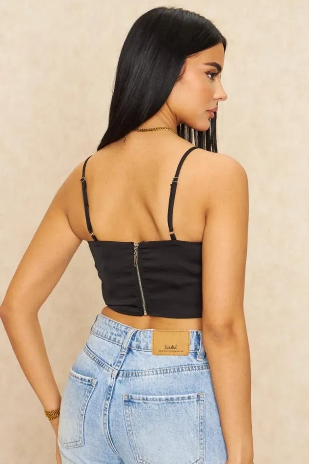 Women Crop Top Noir Armatures Brentiny Paris Crop Tops