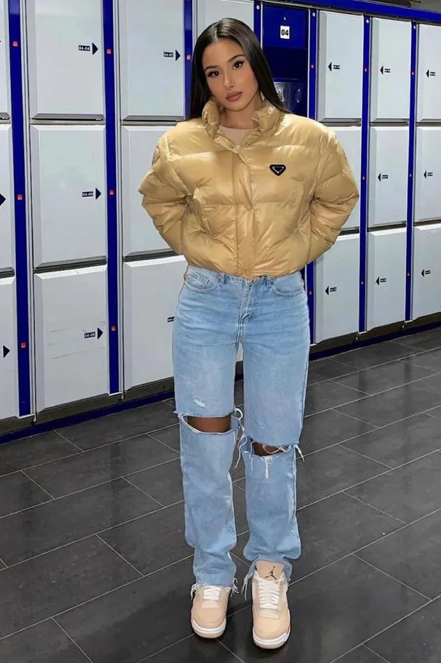 Women Cropped Puffer Jacket In Oil Slick In Camel Camel Brentiny Paris Parkas And Down Jackets Women Cropped Puffer Jacket In Oil Slick In Camel Camel Brentiny Paris Parkas And Down Jackets