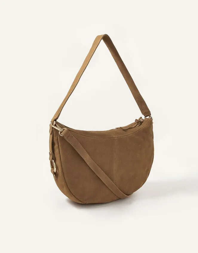 Women Dana Zip Suede Shoulder Bag Monsoon Bags and Purses