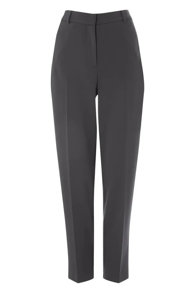 Women Dark Grey Short Straight Leg Stretch Trouser Roman Trousers