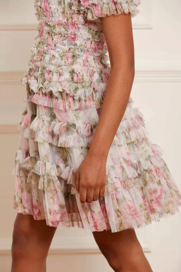Women Day Dresses Needle and Thread English Rose Lisette Off Shoulder Micro Mini Dress Multi