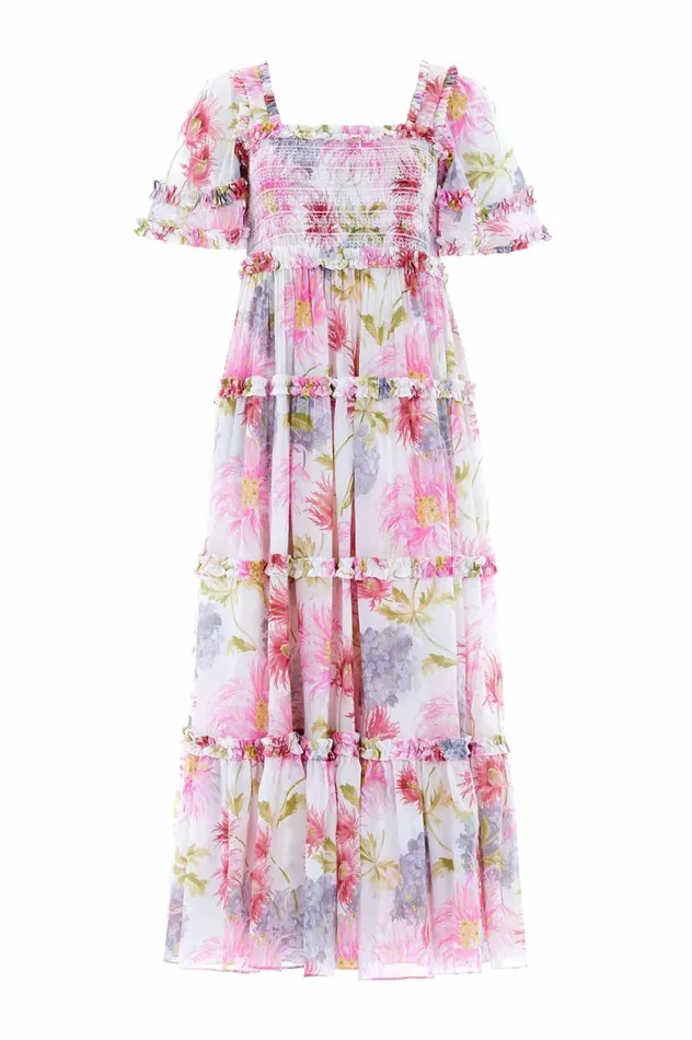 Women Day Dresses Needle and Thread Hummingbird Chiffon Smocked Ankle Gown Multi Women Day Dresses Needle and Thread Hummingbird Chiffon Smocked Ankle Gown Multi