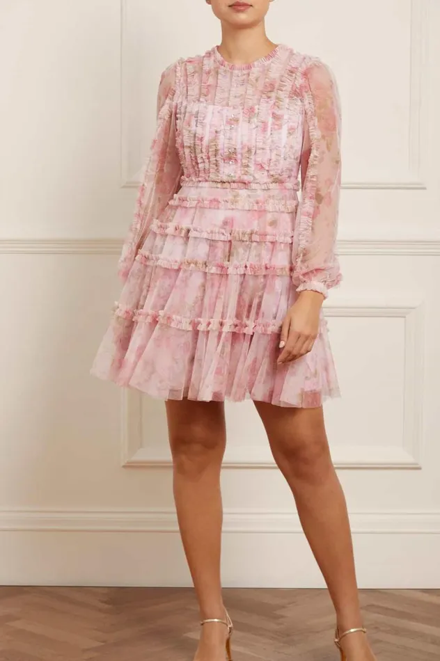 Women Day Dresses Needle and Thread Rose Bluebell Esme Micro Mini Dress Pink
