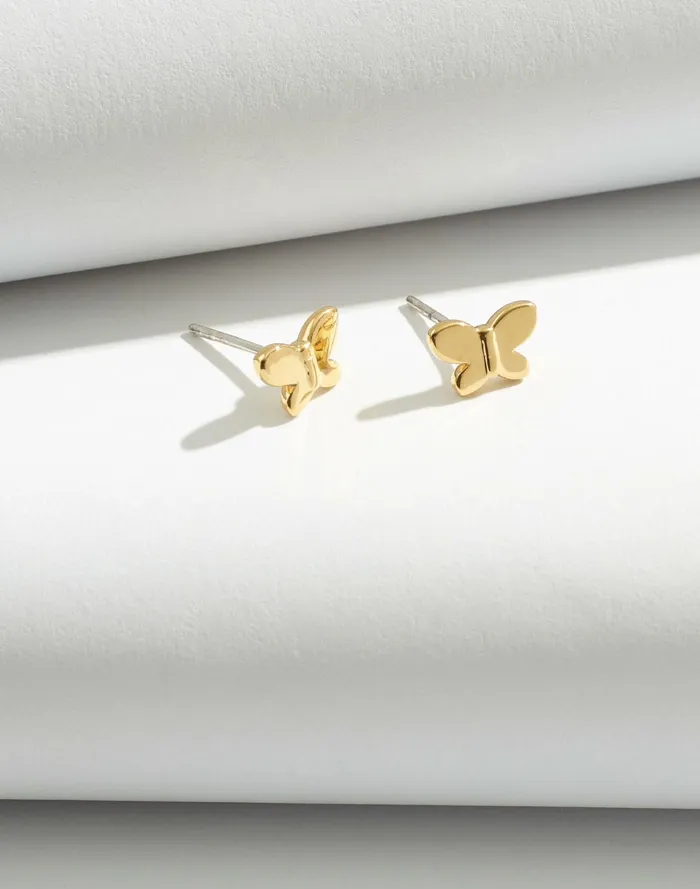 Women Delicate Collection Demi Fine 14k Plated Butterfly Stud Earrings 14k Gold Madewell 14K GoldPlated Women Delicate Collection Demi Fine 14k Plated Butterfly Stud Earrings 14k Gold Madewell 14K GoldPlated