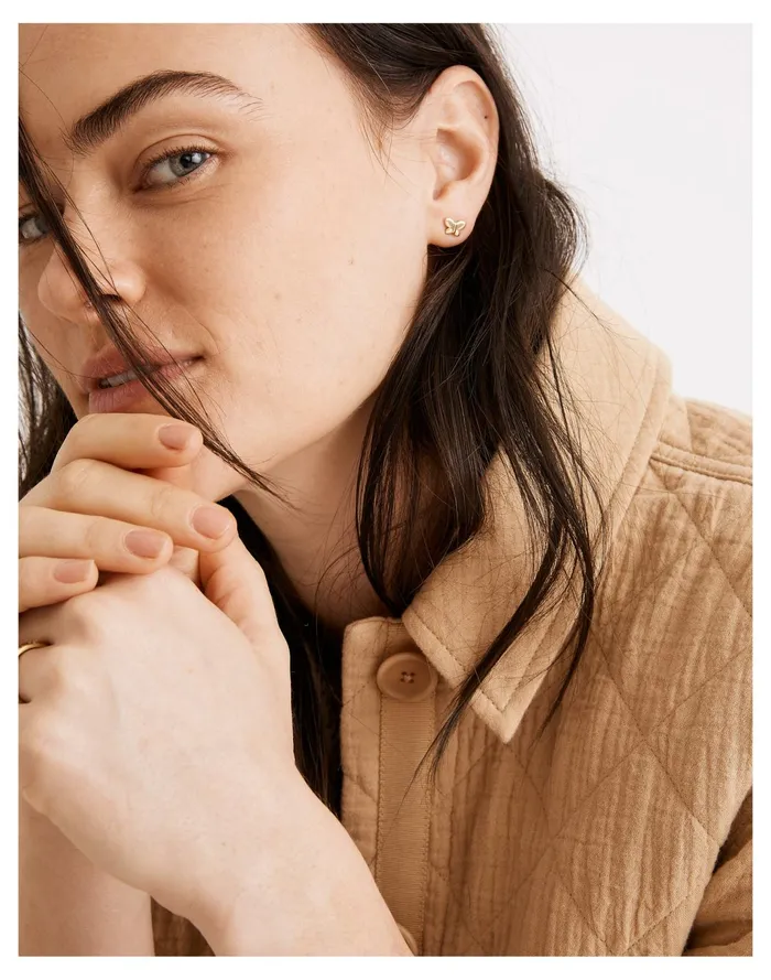 Women Delicate Collection Demi Fine 14k Plated Butterfly Stud Earrings 14k Gold Madewell 14K GoldPlated Women Delicate Collection Demi Fine 14k Plated Butterfly Stud Earrings 14k Gold Madewell 14K GoldPlated