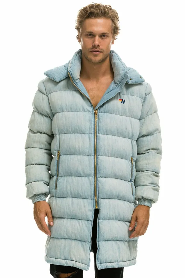 Women DENIM PUFFER LONG TREKKER JACKET 8211 SUPER LIGHT Aviator Nation Women DENIM PUFFER LONG TREKKER JACKET 8211 SUPER LIGHT Aviator Nation