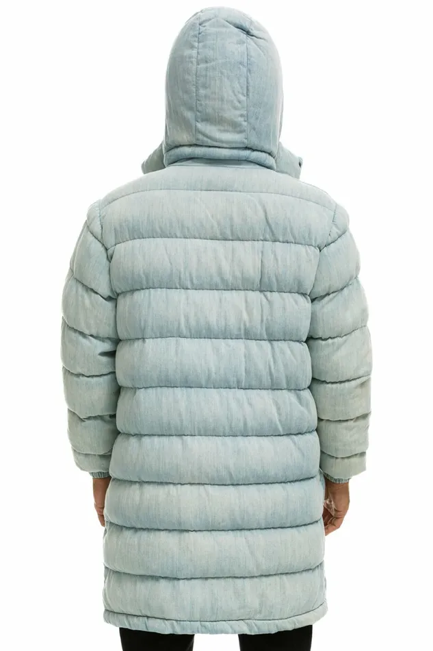 Women DENIM PUFFER LONG TREKKER JACKET 8211 SUPER LIGHT Aviator Nation Women DENIM PUFFER LONG TREKKER JACKET 8211 SUPER LIGHT Aviator Nation