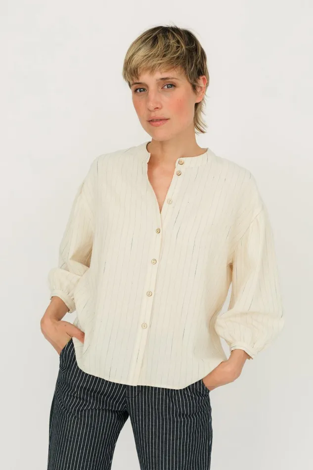 Women Dewdrop 8211 Neutral Stripes TWOTHIRDS Shirts