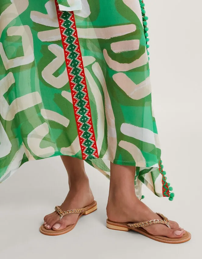 Women Diamante Suede Flip Flops Multi Monsoon Flats