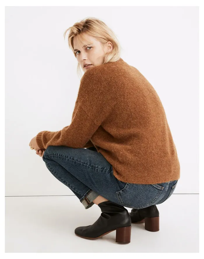 Women Dillon Mockneck Pullover Sweater Heather Cumin Madewell Sweaters Women Dillon Mockneck Pullover Sweater Heather Cumin Madewell Sweaters