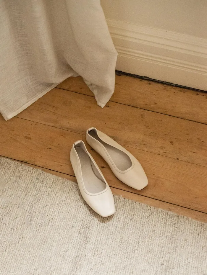 Women DOF Studios 8211 Amelie Ballet Flats In Cream Latte Nappa The UNDONE Flats