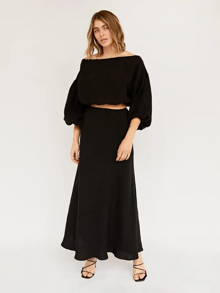 Women Dominique Healy 8211 Louie Crop In Black The UNDONE Tops