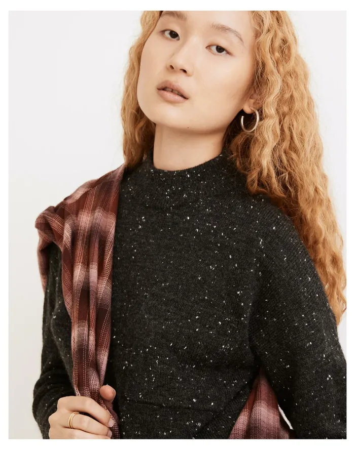 Women Donegal Redmond Mockneck Pocket Sweater Donegal Storm Madewell Sweaters