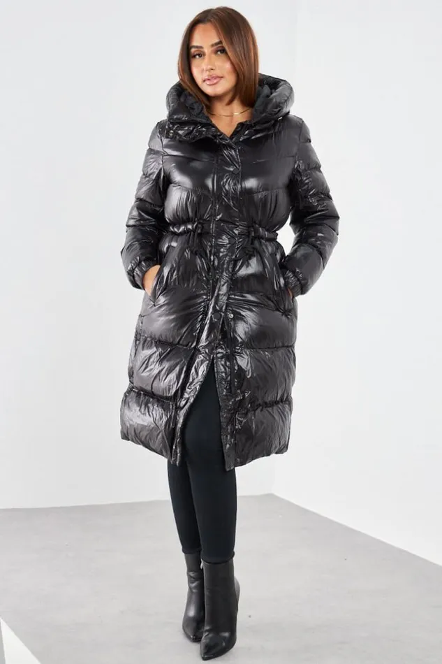 Women Doudoune Noire Matelasse En Vinyle Black Brentiny Paris White Tops