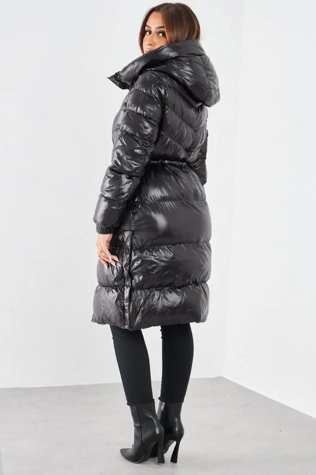 Women Doudoune Noire Matelasse En Vinyle Black Brentiny Paris White Tops