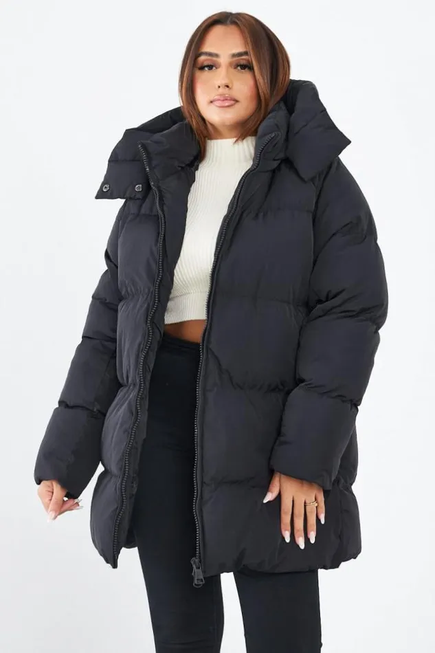 Women Doudoune Noire Matelasse MiLongue Black Brentiny Paris Parkas And Down Jackets