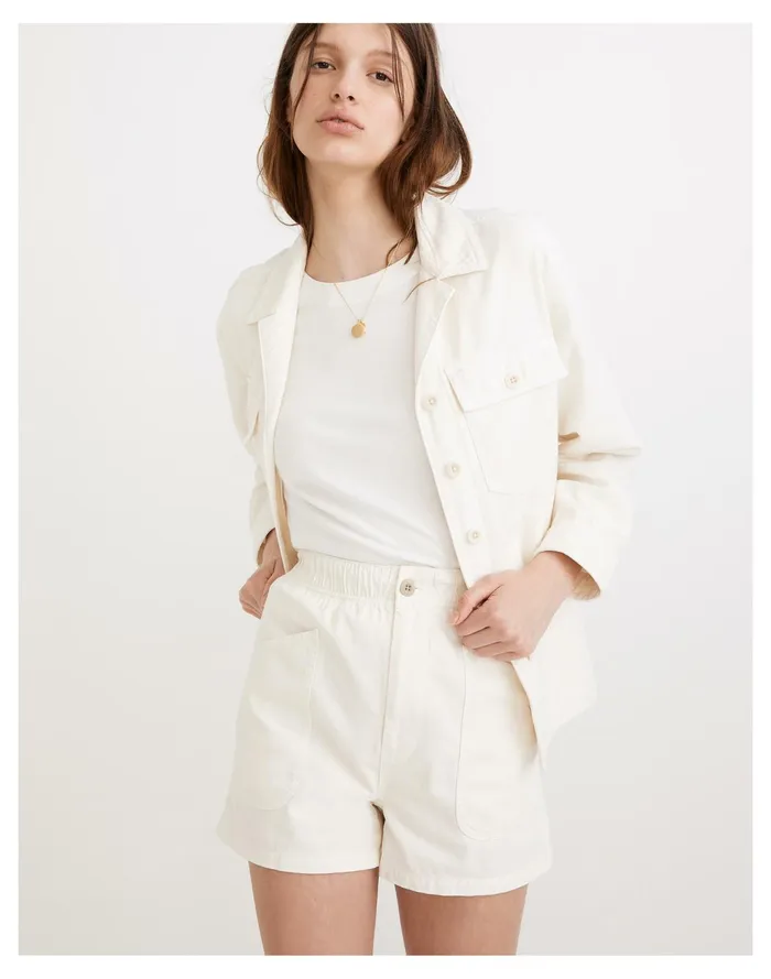 Women Drakefield Shirt Jacket In Ecru Vintage Canvas Madewell Jackets
