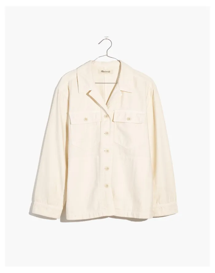 Women Drakefield Shirt Jacket In Ecru Vintage Canvas Madewell Jackets Women Drakefield Shirt Jacket In Ecru Vintage Canvas Madewell Jackets