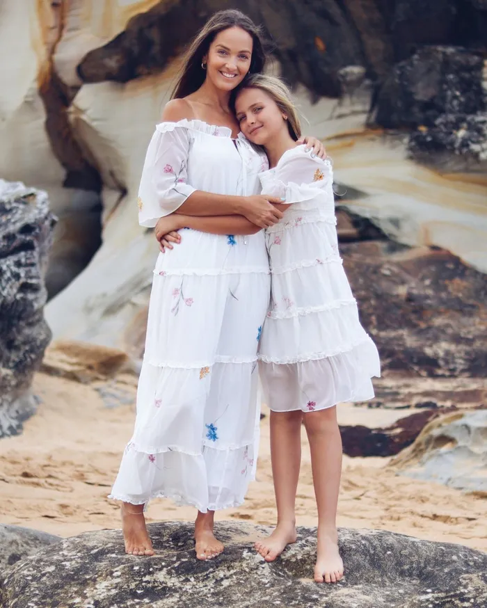 Women Dresses Belle and Bloom La Femme Tiered Maxi Dress 8211 White