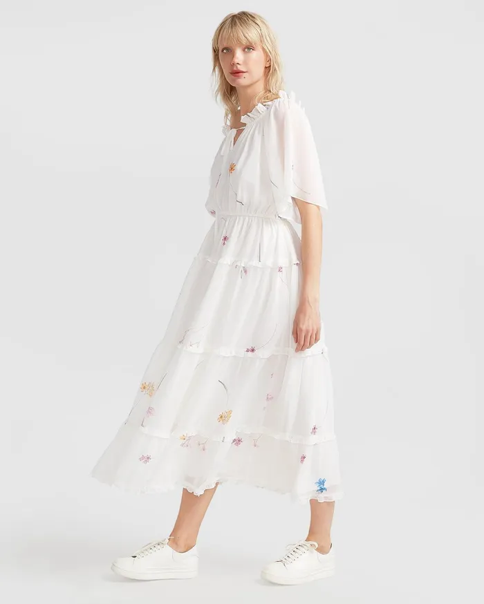 Women Dresses Belle and Bloom La Femme Tiered Maxi Dress 8211 White