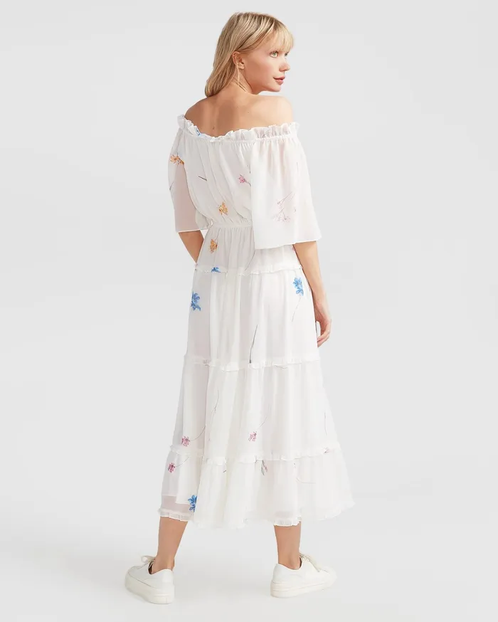 Women Dresses Belle and Bloom La Femme Tiered Maxi Dress 8211 White