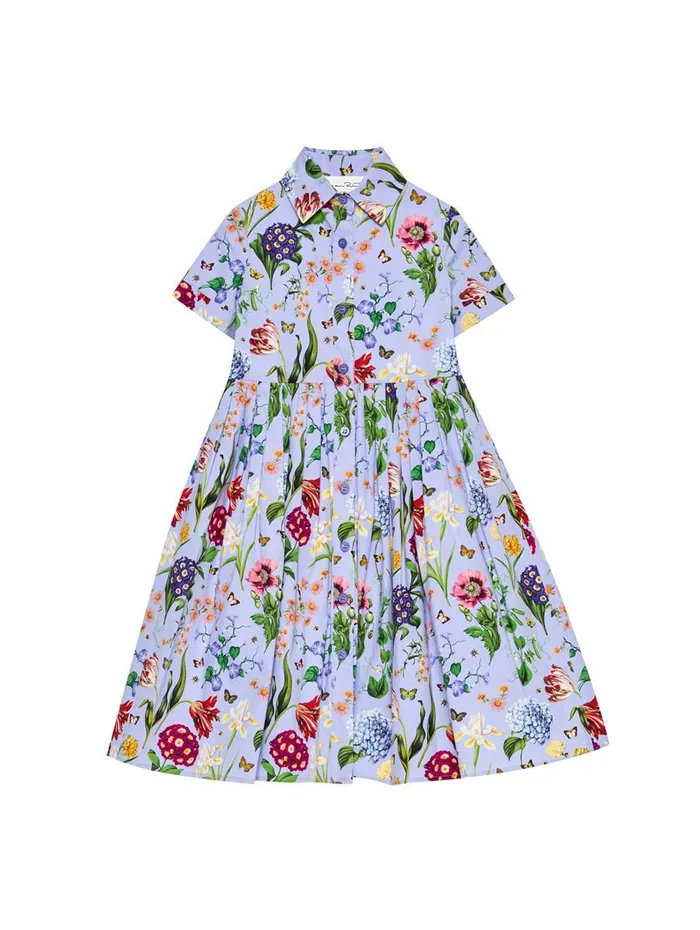 Women Dresses Oscar De La Renta Kids Multi Floral Collared Dress Wisteria Multi