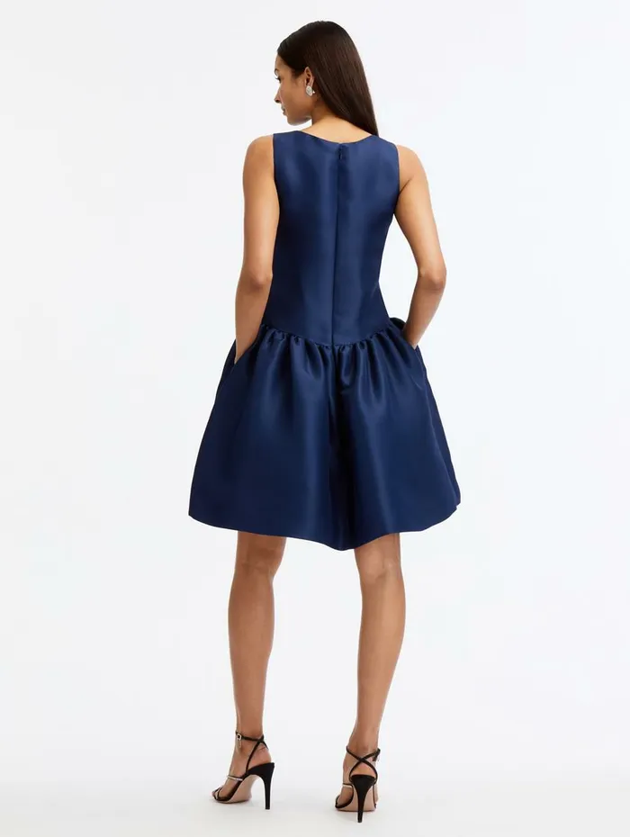 Women Dresses Oscar De La Renta Silk Drop Waist Cocktail Dress Navy Women Dresses Oscar De La Renta Silk Drop Waist Cocktail Dress Navy