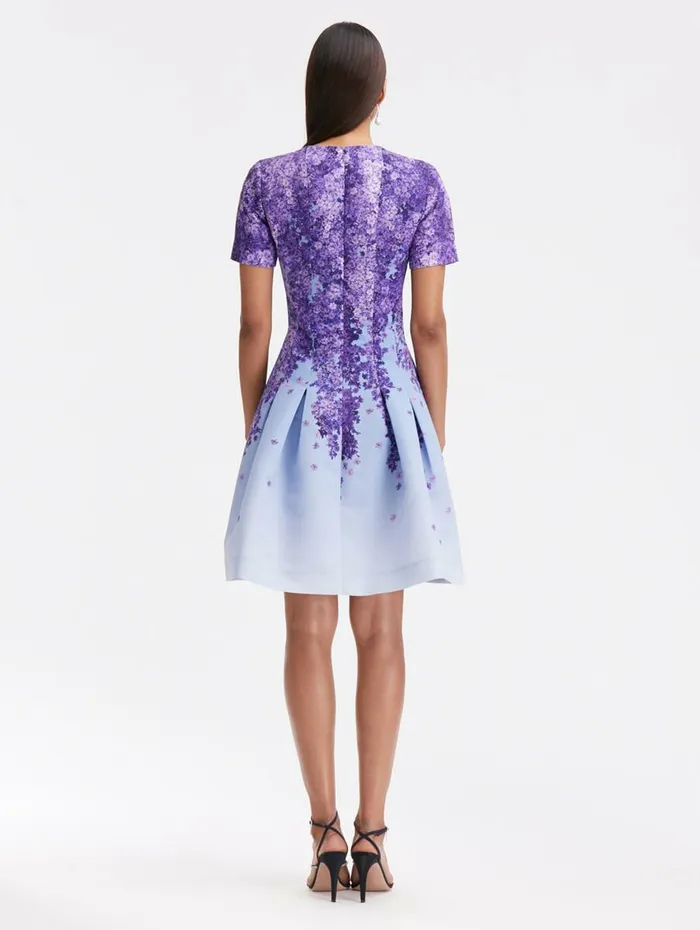 Women Dresses Oscar De La Renta Split Neck Degrad Lilac Faille Dress Lilacblue Women Dresses Oscar De La Renta Split Neck Degrad Lilac Faille Dress Lilacblue