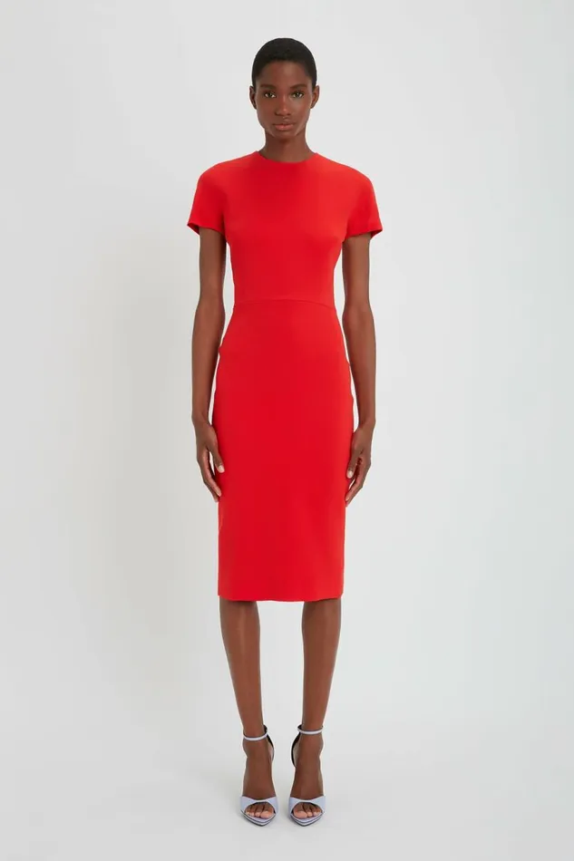 Women Dresses Victoria Beckham Fitted Tshirt Dress In Bright Red
