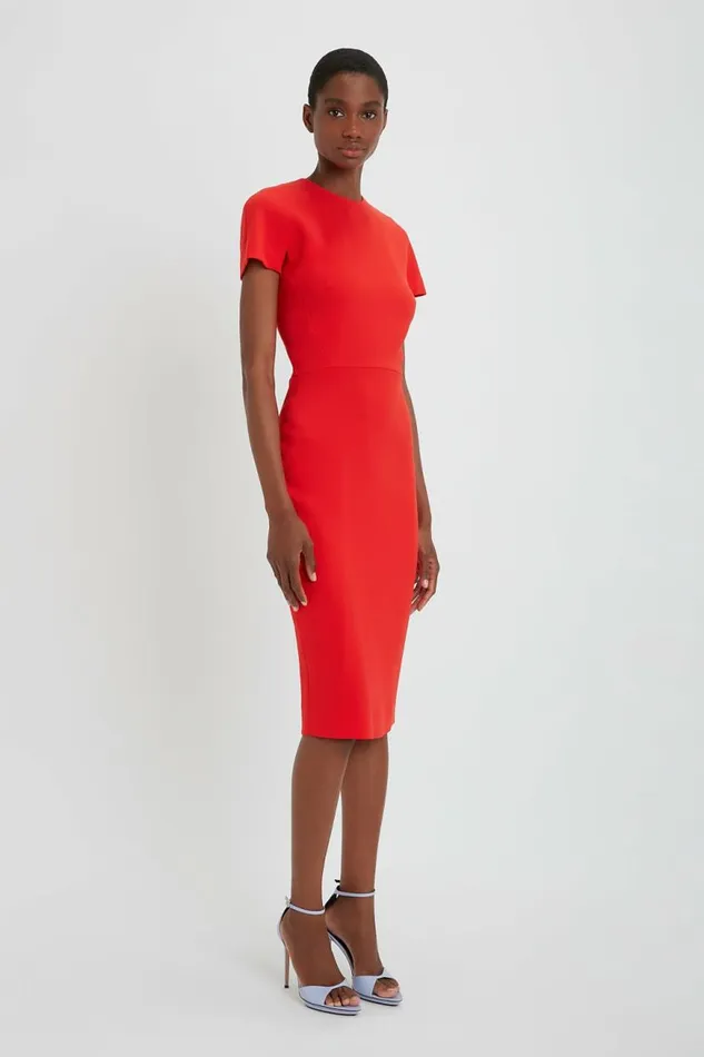 Women Dresses Victoria Beckham Fitted Tshirt Dress In Bright Red