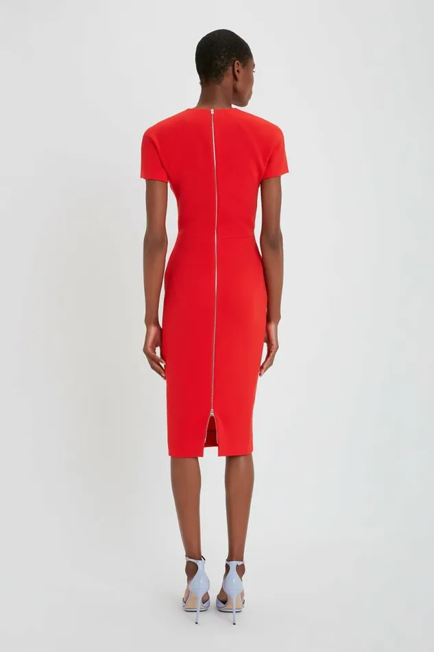 Women Dresses Victoria Beckham Fitted Tshirt Dress In Bright Red