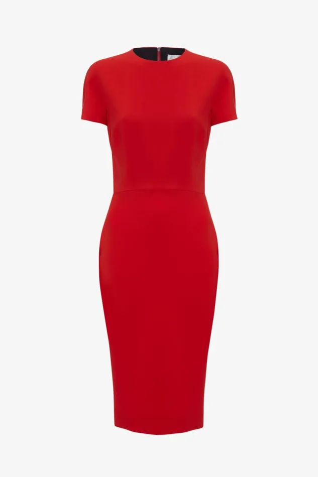 Women Dresses Victoria Beckham Fitted Tshirt Dress In Bright Red
