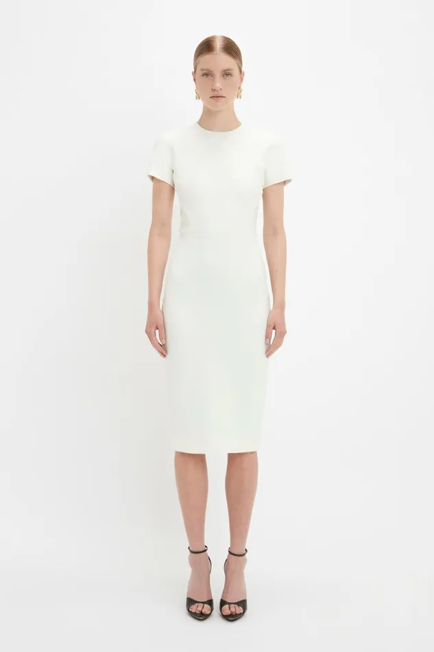 Women Dresses Victoria Beckham Fitted Tshirt Dress In Ivory