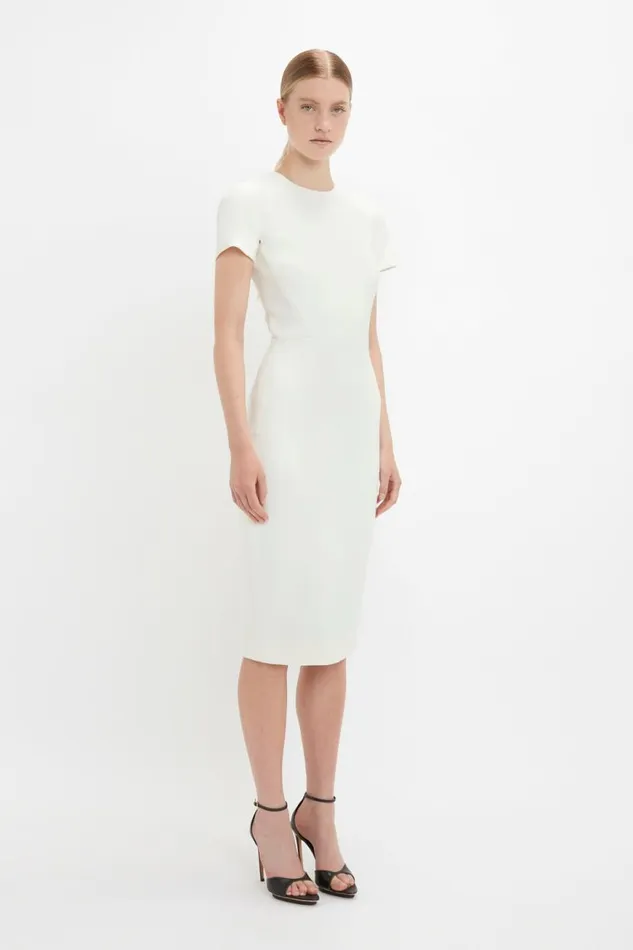 Women Dresses Victoria Beckham Fitted Tshirt Dress In Ivory
