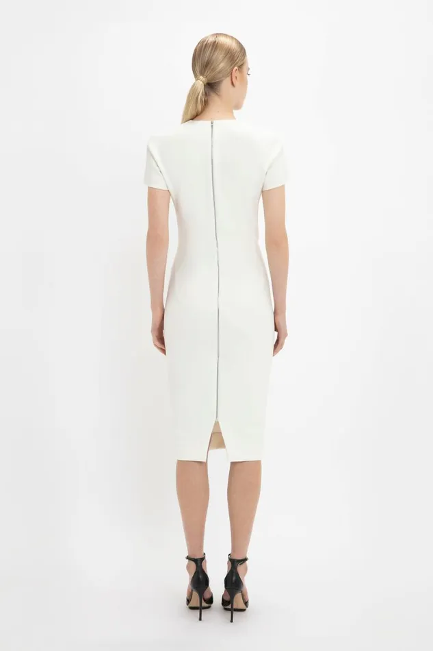 Women Dresses Victoria Beckham Fitted Tshirt Dress In Ivory