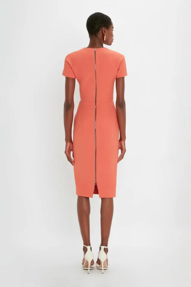 Women Dresses Victoria Beckham Fitted TShirt Dress In Papaya