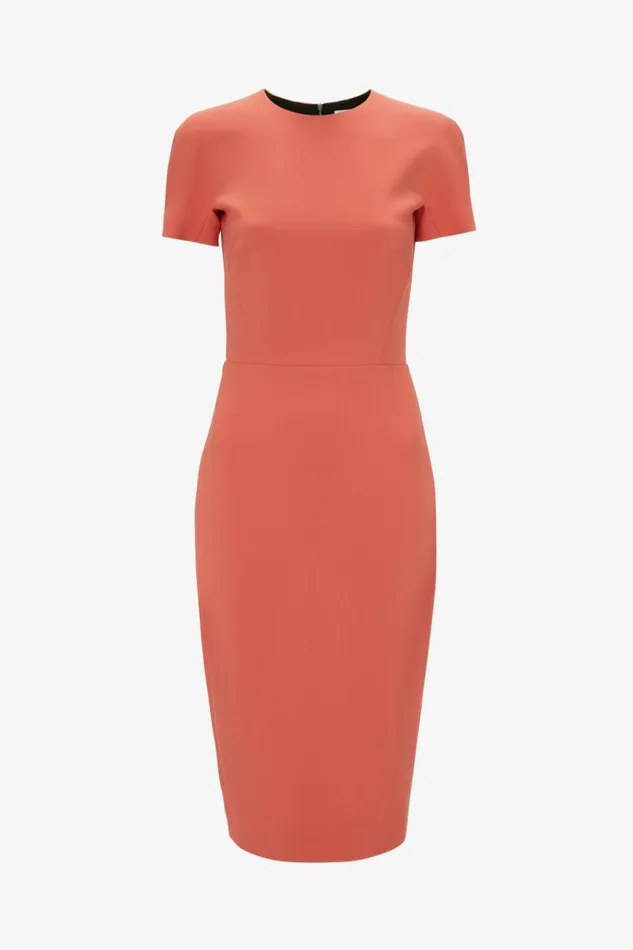 Women Dresses Victoria Beckham Fitted TShirt Dress In Papaya