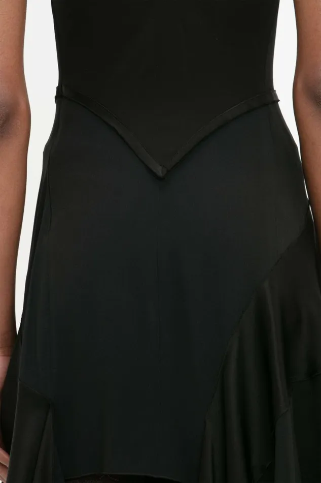 Women Dresses Victoria Beckham Lace Detail Ruffle Mini Dress In Black