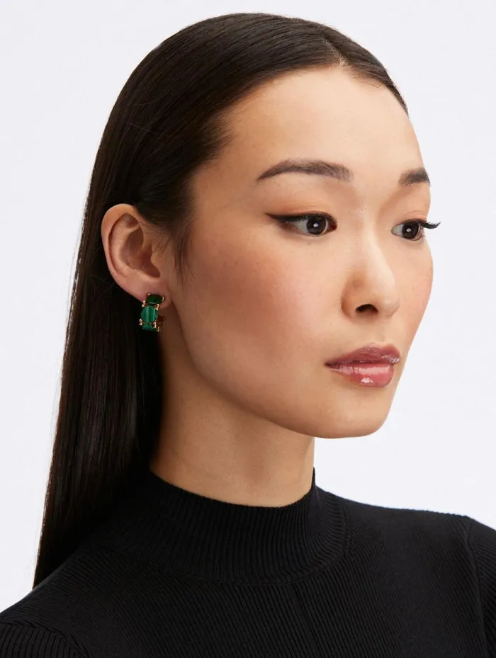 Women Earrings Oscar De La Renta Malachite Small Hoop Earrings Malachite Women Earrings Oscar De La Renta Malachite Small Hoop Earrings Malachite